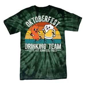 Oktoberfest Drinking Team Lets Get Schnitzel Faced Funny Tie-Dye T-Shirt