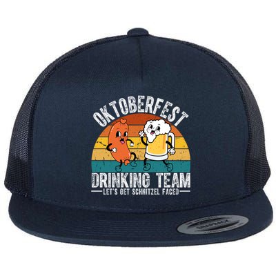 Oktoberfest Drinking Team Lets Get Schnitzel Faced Funny Flat Bill Trucker Hat