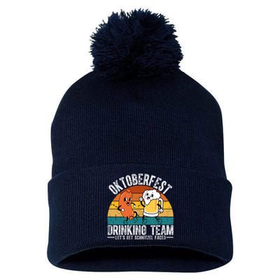 Oktoberfest Drinking Team Lets Get Schnitzel Faced Funny Pom Pom 12in Knit Beanie