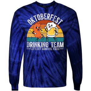 Oktoberfest Drinking Team Lets Get Schnitzel Faced Funny Tie-Dye Long Sleeve Shirt