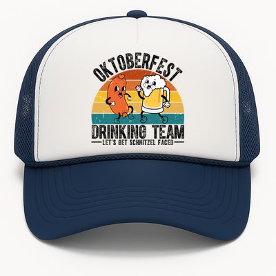 Oktoberfest Drinking Team Lets Get Schnitzel Faced Funny Trucker Hat