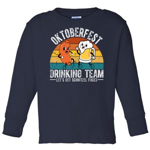 Oktoberfest Drinking Team Lets Get Schnitzel Faced Funny Toddler Long Sleeve Shirt