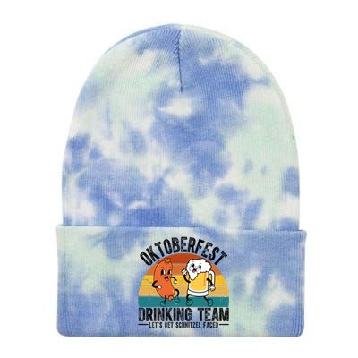 Oktoberfest Drinking Team Lets Get Schnitzel Faced Funny Tie Dye 12in Knit Beanie