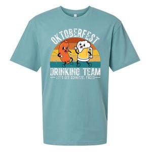 Oktoberfest Drinking Team Lets Get Schnitzel Faced Funny Sueded Cloud Jersey T-Shirt