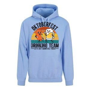 Oktoberfest Drinking Team Lets Get Schnitzel Faced Funny Unisex Surf Hoodie