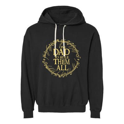 One Dad To Rule Them All Vintage Nerd Dad Father Day Apparel Garment-Dyed Fleece Hoodie
