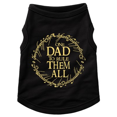 One Dad To Rule Them All Vintage Nerd Dad Father Day Apparel Doggie Tank