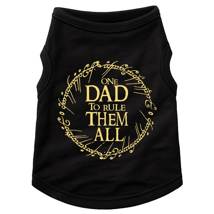 One Dad To Rule Them All Vintage Nerd Dad Father Day Apparel Doggie Tank