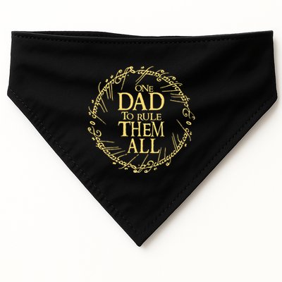 One Dad To Rule Them All Vintage Nerd Dad Father Day Apparel USA-Made Doggie Bandana