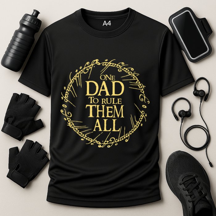One Dad To Rule Them All Vintage Nerd Dad Father Day Apparel Performance Shirt