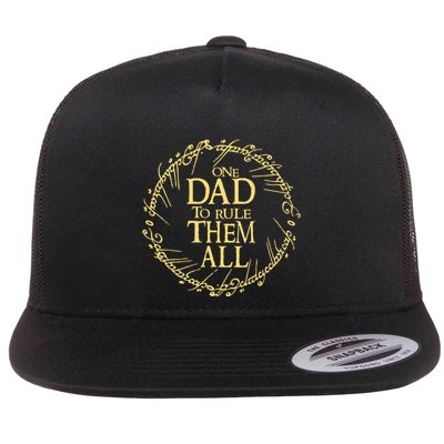One Dad To Rule Them All Vintage Nerd Dad Father Day Apparel Flatbill Hat