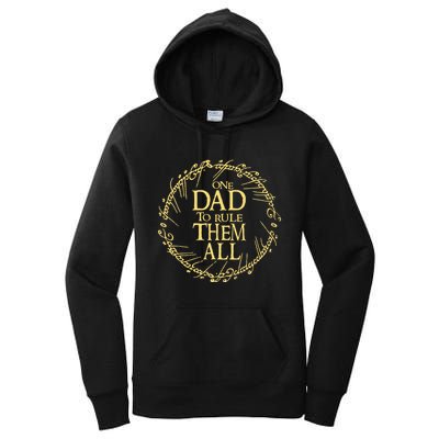 One Dad To Rule Them All Vintage Nerd Dad Father Day Apparel Women's Pullover Hoodie
