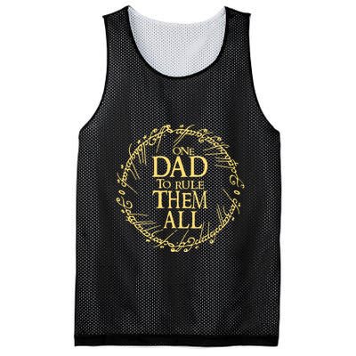 One Dad To Rule Them All Vintage Nerd Dad Father Day Apparel Mesh Reversible Basketball Jersey Tank