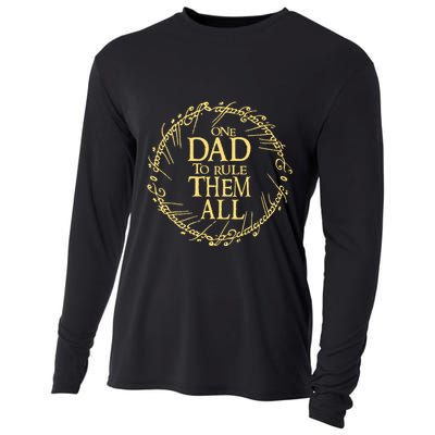 One Dad To Rule Them All Vintage Nerd Dad Father Day Apparel Cooling Performance Long Sleeve Crew
