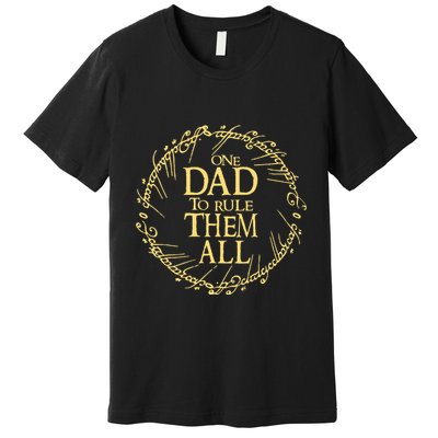 One Dad To Rule Them All Vintage Nerd Dad Father Day Apparel Premium T-Shirt