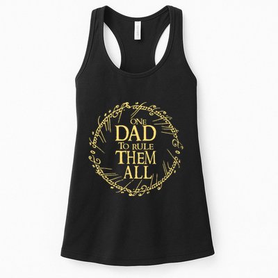 One Dad To Rule Them All Vintage Nerd Dad Father Day Apparel Womens Tank Top