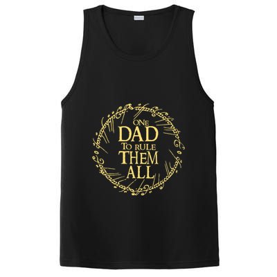 One Dad To Rule Them All Vintage Nerd Dad Father Day Apparel PosiCharge Competitor Tank