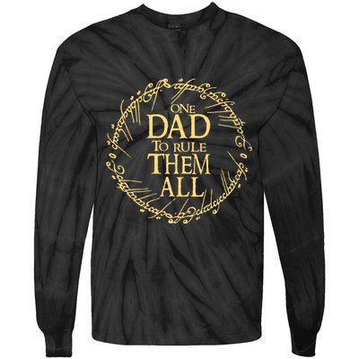 One Dad To Rule Them All Vintage Nerd Dad Father Day Apparel Tie-Dye Long Sleeve Shirt