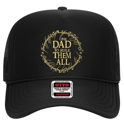 One Dad To Rule Them All Vintage Nerd Dad Father Day Apparel Trucker Hat