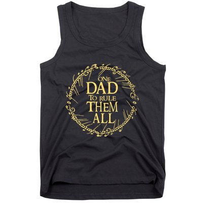 One Dad To Rule Them All Vintage Nerd Dad Father Day Apparel Tank Top