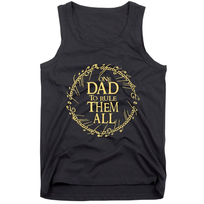 One Dad To Rule Them All Vintage Nerd Dad Father Day Apparel Tank Top
