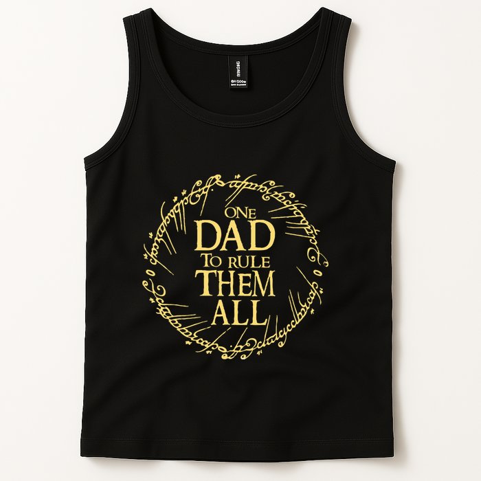 One Dad To Rule Them All Vintage Nerd Dad Father Day Apparel Tank Top