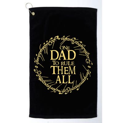 One Dad To Rule Them All Vintage Nerd Dad Father Day Apparel Golf Towel