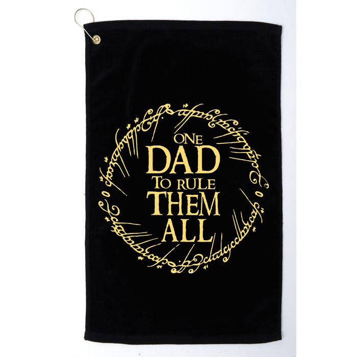 One Dad To Rule Them All Vintage Nerd Dad Father Day Apparel Golf Towel