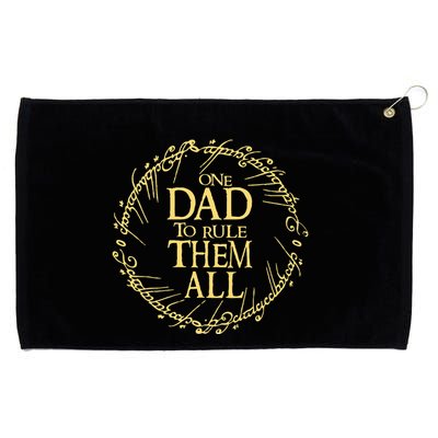 One Dad To Rule Them All Vintage Nerd Dad Father Day Apparel Grommeted Golf Towel