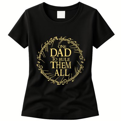 One Dad To Rule Them All Vintage Nerd Dad Father Day Apparel Womens T-Shirt
