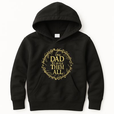 One Dad To Rule Them All Vintage Nerd Dad Father Day Apparel Kids Hoodie