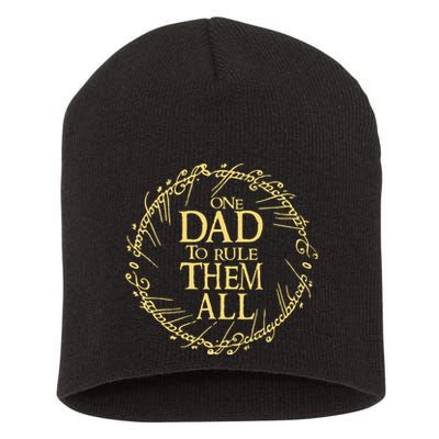 One Dad To Rule Them All Vintage Nerd Dad Father Day Apparel Short Acrylic Beanie