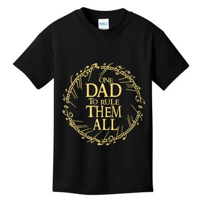 One Dad To Rule Them All Vintage Nerd Dad Father Day Apparel Kids T-Shirt