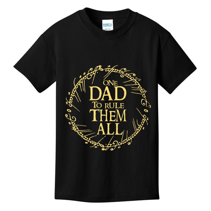 One Dad To Rule Them All Vintage Nerd Dad Father Day Apparel Kids T-Shirt