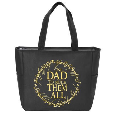 One Dad To Rule Them All Vintage Nerd Dad Father Day Apparel Zip Tote Bag