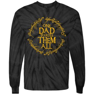 One Dad To Rule Them All Funny Fathers Day Dad Day Papa Tie-Dye Long Sleeve Shirt