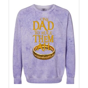 One Dad To Rule Them All Nerd Dad FatherS Day Gift Colorblast Crewneck Sweatshirt