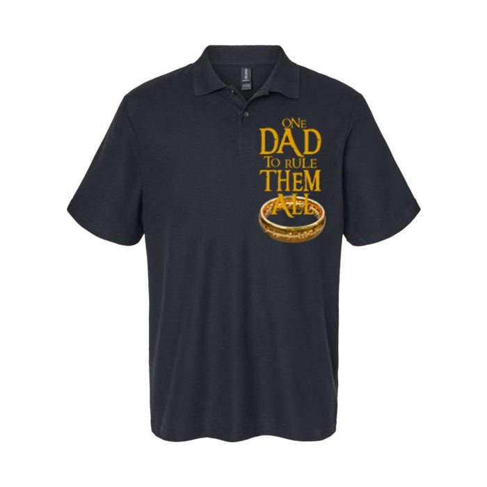 One Dad To Rule Them All Nerd Dad FatherS Day Gift Softstyle Adult Sport Polo