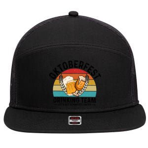 Oktoberfest Drinking Team Let’S Get Schnitzel Faced Beer Lover 7 Panel Mesh Trucker Snapback Hat