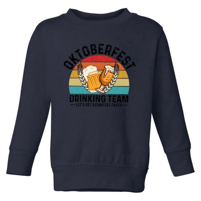 Oktoberfest Drinking Team Let’S Get Schnitzel Faced Beer Lover Toddler Sweatshirt