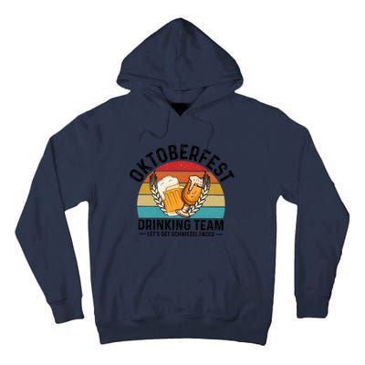 Oktoberfest Drinking Team Let’S Get Schnitzel Faced Beer Lover Tall Hoodie