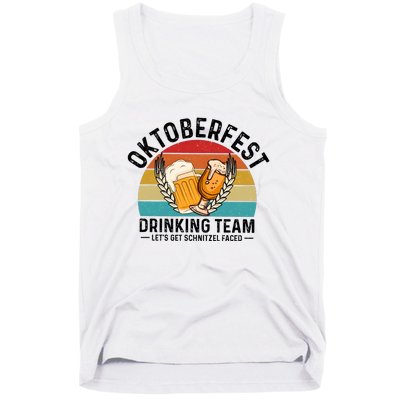 Oktoberfest Drinking Team Let’S Get Schnitzel Faced Beer Lover Tank Top