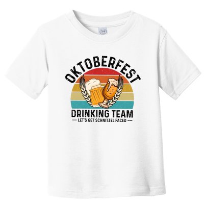 Oktoberfest Drinking Team Let’S Get Schnitzel Faced Beer Lover Toddler T-Shirt