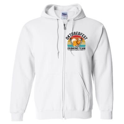 Oktoberfest Drinking Team Let’S Get Schnitzel Faced Beer Lover Full Zip Hoodie