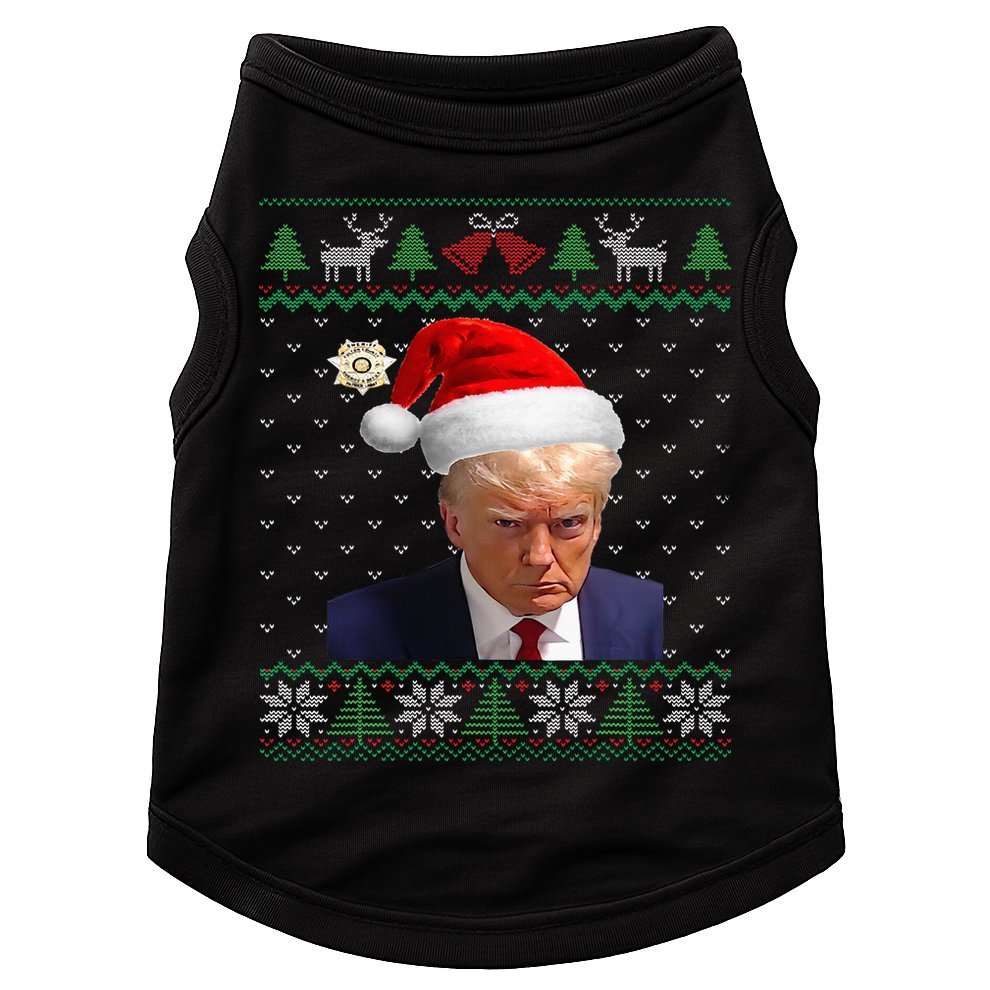 Official Donald Trump Mug Shot Ugly Christmas Doggie Tank