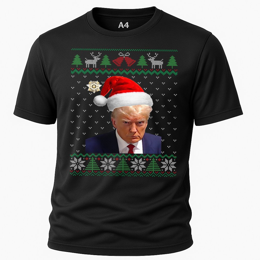 Official Donald Trump Mug Shot Ugly Christmas Cooling Performance Crew T-Shirt