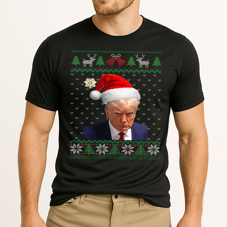 Official Donald Trump Mug Shot Ugly Christmas Cooling Performance Crew T-Shirt