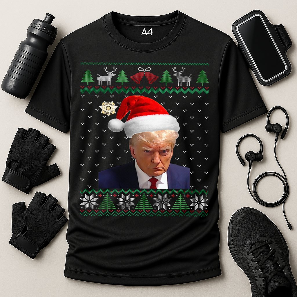 Official Donald Trump Mug Shot Ugly Christmas Cooling Performance Crew T-Shirt