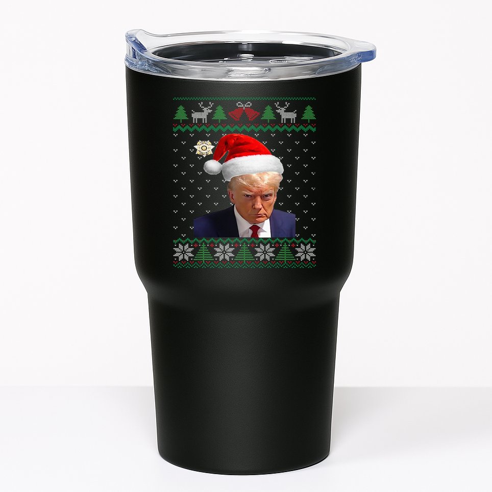 Official Donald Trump Mug Shot Ugly Christmas Tumbler