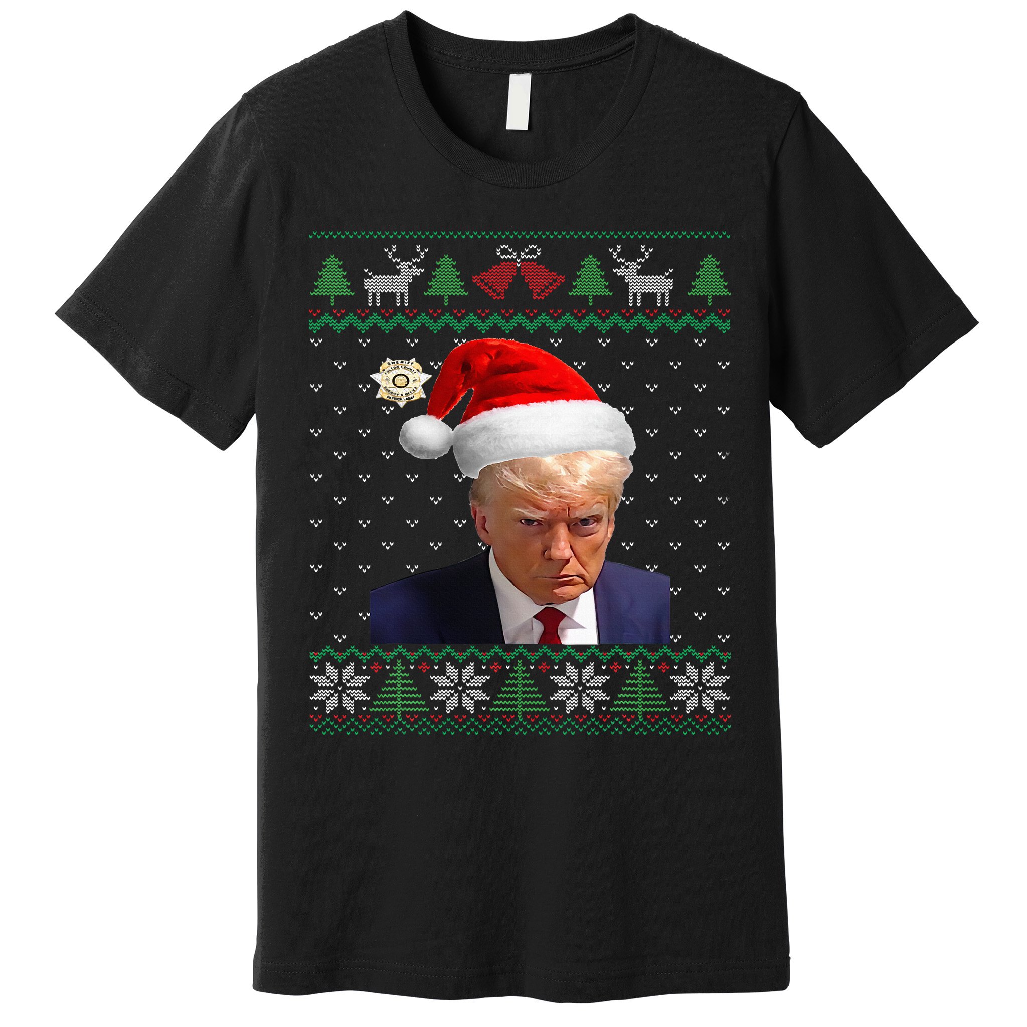 Official Donald Trump Mug Shot Ugly Christmas Premium T-Shirt